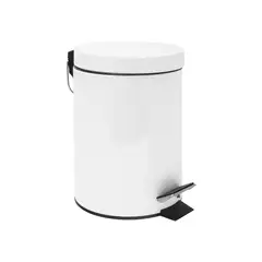 JUST HOME COLLECTION - Papelera Acero Pedal Blanca 3 Litros