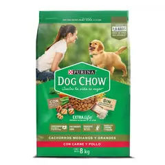 DOG CHOW - Alimento Seco para Perro Salud Visible Cachorros Medianos y Grandes 8kg
