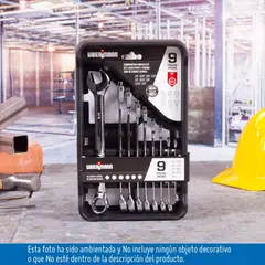 UBERMANN - Set de 9 Llaves Combinadas de 1/4 a 3/4-pulg