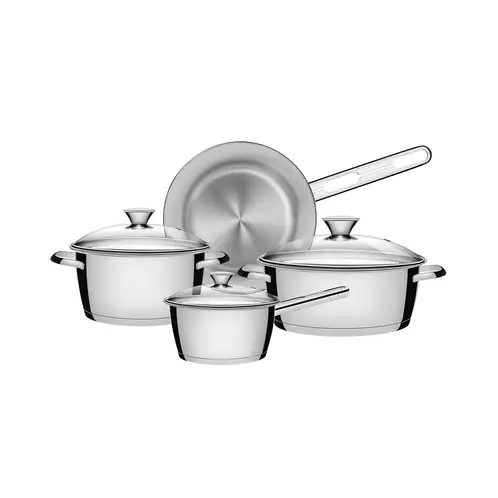 TRAMONTINA - Juego de Ollas Bateria de Cocina Allegra de Acero Inoxidable 7 Piezas