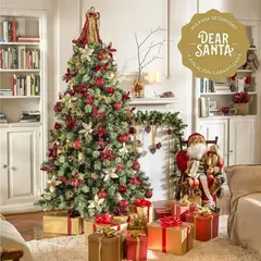 DEAR SANTA - Árbol de Navidad 210 cm x121 cm 1433 Ramas Brillante Doradas