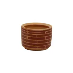 JARDINEROS - Matera Arcilla Cónica Ladrillada 15x13x15cm Terracota