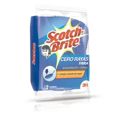SCOTCH-BRITE - Fibra Cero Rayas Scotch Brite Baño 2 Unidades
