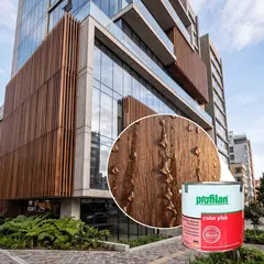 PROFILAN - Pintura para madera en exterior base solvente color encina claro 2.5 lts color plus