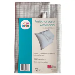 CASA BONITA - Protector Para Almohada Liso 50x90 Cm Polipropileno Blanco