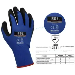 RDL - Guante Poliester Látex Talla S