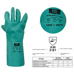 RDL - Guante Nitrilo Verde 13 Pulgadas Talla M