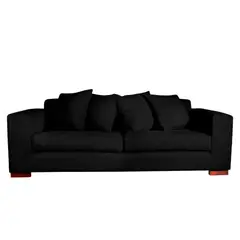 JUST HOME COLLECTION - Sofá 3 Puestos Solano Tela Negro
