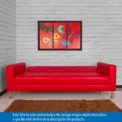 JUST HOME COLLECTION - Sofácama Duke Espaldar Abatible Ecocuero Rojo