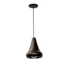 ILUMECO - Lámpara Colgante 1 Luz Rosca E27 60w Aluminio Negra