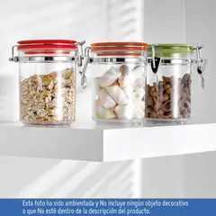 JUST HOME COLLECTION - Recipiente 10x14cm 0.7 Litros Tapa Click Rojo