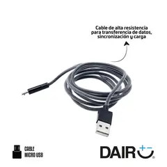 DAIRU - Cable Micro Usb Para Smartphone Carga Y Datos