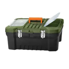BAUKER - Caja de Herramientas 24 Pulgadas con Organizador y Bandeja