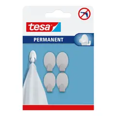 TESA - Gancho metalico Permanente Ovalado XS x 4 Und.