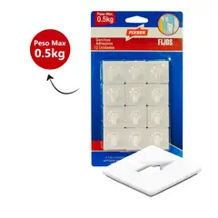 FIXSER - Gancho Adhesivo Perm Pequeño X 12Und
