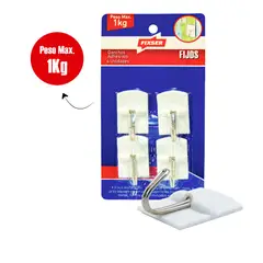 undefined - Gancho Adh Perm Med Cuad Punta Metal X 4Und Fixser