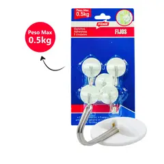 undefined - Gancho Adh Perm Pequeño Circulo Pta Metal 5Und Fixser
