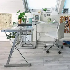 JUST HOME COLLECTION - Centro de Trabajo Vidrio 120x50x73cm