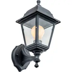 CASA BONITA - Set de 2 Farol Pared 1 Luz E27 Negro Plástico