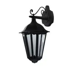undefined - Farol Pared 1 Luz E27 Negro Aluminio Belfast Bristol