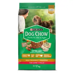 DOG CHOW - Alimento Seco Para Perro Adulto Raza Pequeña Carne 17kg