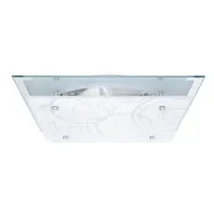 undefined - Plafon Cuadrado Ramas 31 Cm 2 Luces E27 Blanco Niquel