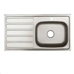 SOCODA - Mesón Radiante Liso 100x52 cm con Poceta Derecha Acero Inoxidable
