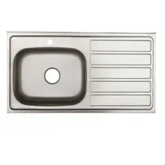 SOCODA - Mesón Radiante Liso 100x52 cm con Poceta Derecha Acero Inoxidable