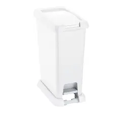 RIMAX - Caneca Plástica 20 Litros Blanco con Pedal y Base Fija para Mayor Estabilidad