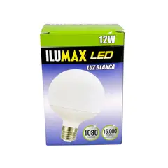 ILUMAX - Globo De Led 12w Rosca E27 Luz Fria 15000 Horas De Vida Útil Certificado