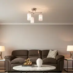 CASA BONITA - Lámpara Techo Lugo Metalica Vidrio 3 Luces E27