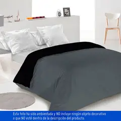 CASA BONITA - Duvet Bicolor Sencillo 170x225 Cm Gris - Negro
