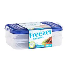 KW - Recipiente x2 Unidades Rectangular 960ml Freezer
