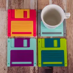 JUST HOME COLLECTION - Set x 4 Portavasos Diskette