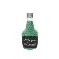 MARRES - Botella Con Piedra Decorativa 400 Ml Aguamarina
