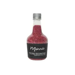 MARRES - Botella Con Piedra Decorativa 400 Ml Fucsia