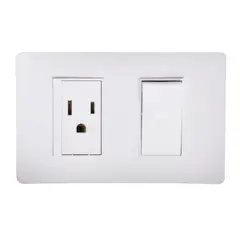 BTICINO - Toma P/T + Interruptor Sencillo Luzica Blanco