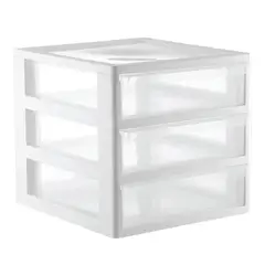 VANYPLAS - Cajonero de Mesa Plástico 3 Cajones 36.5x31.5x32 cm Blanco