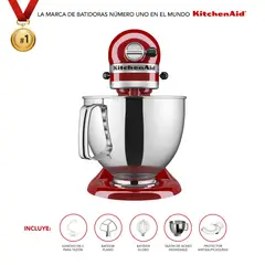 KITCHENAID - Batidora Ped artis 4.7l 10v ROJA