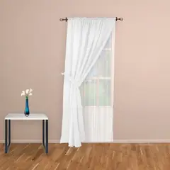 CASA BONITA - Set de Cortina Lino + Velo 140x220 cm Blanco