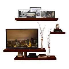 JUST HOME COLLECTION - Repisa Entamborada Caoba 119.5x29.5x5 cm Pasacable