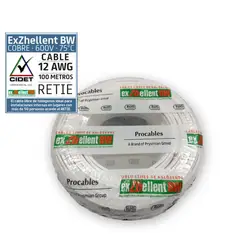 PROCABLES - Cable 12 5M. Lib/Halog Blanco