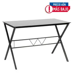 undefined - Escritorio Vidrio Negro 110x60x74cm