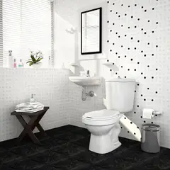 CORONA - Combo Acuaplus Ultra: Sanitario Acuaplus Ultra Redondo Blanco 2 Piezas + Lavamanos Acuacer Sin Pedestal + Grifería Sencilla Palanca Balta