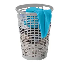 RIMAX - Canasta para Ropa Plastica 50 Litros Gris Redonda