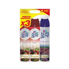 BONAIRE - Ambientador Aerosol 400 ml x 3 Frutos Rojos-Lavanda