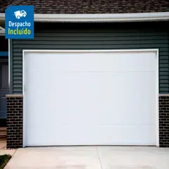 ACCESSMATIC - Puerta de Garaje Acero Galvanizado 2.44 X 2.14 m Lisa Blanco