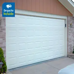ACCESSMATIC - Puerta Garaje Acero Galvanizad 3.05 Anc x 2.29 Alt a Cuadro Blanco