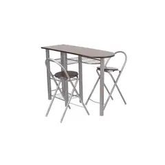 CASA BONITA - Comedor Auxiliar 120x40cm + 2 Sillas Plegables Wengue