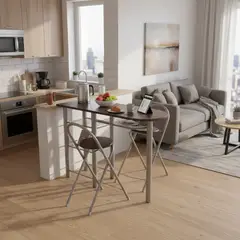 CASA BONITA - Comedor Auxiliar 120x40cm + 2 Sillas Plegables Wengue